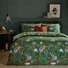 furn. Set copripiumino Into The Woods - Set di biancheria da letto reversibile in misto cotone con motivo animali del bosco (Verde Foresta - Singolo)