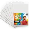 OFITURIA Fogli di Gomma Eva Colorata per Lavoretti Creativi, Fai-da-te, Progetti Scolastici, Scrapbooking, Decorazioni Artistiche e Biglietti 40x30cm (Bianco, 40 pz)