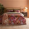 furn. Set copripiumino Utopia - Set di biancheria da letto reversibile in misto cotone con motivo geometrico a foglie tropicali (Bagliore di rame - Singolo)
