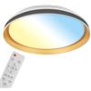 BRILONER - Plafoniera LED con telecomando, CCT, luce notturna, timer, lampadario soggiorno, lampadario camera da letto, lampada da soffitto, cucina, 51x7,5 cm, nero-oro