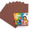 OFITURIA Fogli di Gomma Eva Colorata per Lavoretti Creativi, Fai-da-te, Progetti Scolastici, Scrapbooking, Decorazioni Artistiche e Biglietti 20x30cm (Marrone, 10 pz)