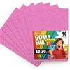 OFITURIA Fogli di Gomma Eva Glitterata per Lavoretti Creativi, Progetti Scolastici, Scrapbooking e Decorazioni Artistiche 40x30cm (Rosa Glitterato, 10 pz)