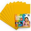 OFITURIA Fogli di Gomma Eva Colorata per Lavoretti Creativi, Fai-da-te, Progetti Scolastici, Scrapbooking, Decorazioni Artistiche e Biglietti 20x30cm (Giallo, 10 pz)