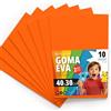 OFITURIA Fogli di Gomma Eva Colorata per Lavoretti Creativi, Fai-da-te, Progetti Scolastici, Scrapbooking, Decorazioni Artistiche e Biglietti 40x30cm (Arancione, 10 pz)