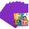 OFITURIA Fogli di Gomma Eva Colorata per Lavoretti Creativi, Fai-da-te, Progetti Scolastici, Scrapbooking, Decorazioni Artistiche e Biglietti 20x30cm (Viola, 5 pz)