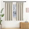 NICETOWN Tende oscuranti corte beige con nastro arricciato, set da 2 pezzi, 145 x 140 cm (altezza x larghezza), opache, per ferrovia termica, colore beige chiaro
