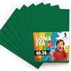 OFITURIA Fogli di Gomma Eva Colorata per Lavoretti Creativi, Fai-da-te, Progetti Scolastici, Scrapbooking, Decorazioni Artistiche e Biglietti 40x30cm (Verde Scuro, 5 pz)