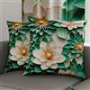 PETTI Artigiani Italiani - Coppia di Federe Cuscino 35x35 cm in Microfibra, Cuscini Arredo Camera da Letto, Divano, Salotto, Set 2 Fodere Copricuscino, Federa Floreale 05 7, 100% Made in Italy