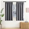 NICETOWN Tende oscuranti corte per finestra con nastro arricciato, tenda termica opaca, set da 2 pezzi, 160 x 140 cm (A x L), per camera da letto