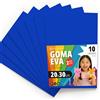 OFITURIA Fogli di Gomma Eva Colorata per Lavoretti Creativi, Fai-da-te, Progetti Scolastici, Scrapbooking, Decorazioni Artistiche e Biglietti 20x30cm (Blu, 10 pz)