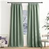 NICETOWN Tende oscuranti per binari, per la cameretta dei bambini, con protezione dal calore, arricciate, opache, 240 x 140 cm (A x L), colore: verde salvia