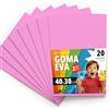 OFITURIA Fogli di Gomma Eva Colorata per Lavoretti Creativi, Fai-da-te, Progetti Scolastici, Scrapbooking, Decorazioni Artistiche e Biglietti 40x30cm (Rosa, 20 pz)