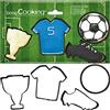 ScrapCooking - 4 Stampi per Biscotti Calcio - Acciaio Inox - Pallone da calcio, maglieria, scarpa, taglio - stampi piccoli dolci - accessori per pasticceria compleanno - 2086