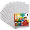 OFITURIA Fogli di Gomma Eva Glitterata per Lavoretti Creativi, Progetti Scolastici, Scrapbooking e Decorazioni Artistiche 40x30cm (Bianco Glitterato, 5 pz)