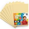 OFITURIA Fogli di Gomma Eva Colorata per Lavoretti Creativi, Fai-da-te, Progetti Scolastici, Scrapbooking, Decorazioni Artistiche e Biglietti 40x30cm (Crema, 10 pz)
