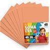 OFITURIA Fogli di Gomma Eva Colorata per Lavoretti Creativi, Fai-da-te, Progetti Scolastici, Scrapbooking, Decorazioni Artistiche e Biglietti 40x30cm (Pesca, 40 pz)