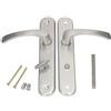 KOTARBAU® Maniglia per porta 90 mm sinistra destra WC argento set piastra lunga in alluminio