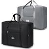 BAGZY Bagaglio a Mano 55x40x20 Borsone da Viaggio 45L Grande Pieghevole Leggero Borsa Palestra Valigia Cavalcabile Trolley Impermeabile Borsa a Tracolla Borsa Sportiva Borsa per Weekend (Grigio)