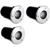 AntDau71® 3 pezzi Faretto a led segnapasso calpestabile da esterno viali sentieri giardino pavimento IP65 da incasso a terra luce fredda 6500k - 220V (1 watt (6,5 x 7,5 cm))