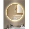 Bellanny Specchio Bagno con Luce 60cm, Specchio-Bagno-LED con Antifog, Specchi da parete Dimmerabile,3000K-6500K,Memoria,IP44, Tondo-Specchio-Retroilluminato, Vanity Mirror per Casa Parrucchiere Hotel