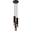 SOLLUX lighting Lampada a Sospensione - Lampada a Soffitto in Acciaio - 3 Paralumi - Lampada LED - Nero Rame Loopez