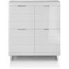 Web Convenienza Madia con 4 Ante Made in Italy - Credenza Contenitore Collezione Vega per Soggiorno Cucina Ingresso Sala da Pranzo Mobile Design Moderno Originale - Colore Bianco Lucido