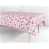 HOME ZEN HOUSEHOLD LINEN TOVAGLIA PLASTICA LAVABILE PVC IMPERMEABILE COPRITAVOLO PLASTIFICATO STAMPATO CON BORDINO FELPATA ANTIMACCHIA WATERPROOF (120X230CM, FOGLIA ROSA)