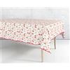 HOME ZEN HOUSEHOLD LINEN TOVAGLIA PLASTICA LAVABILE PVC IMPERMEABILE COPRITAVOLO PLASTIFICATO STAMPATO CON BORDINO FELPATA ANTIMACCHIA WATERPROOF (120X230CM, FIORI ROSA)