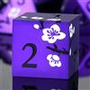 DNDND - Set di 7 dadi in metallo viola opaco, per D&D, con splendida custodia regalo, per giochi da tavolo come Dungeon e Dragon (viola opaco con fiori bianchi)