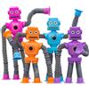 lomdung 4 Pezzi Robot Mini Giocattolo, con Ventosa Telescopica, Giocattolo Educativo per Bambini, Adatto a Bambini e Adulti con Autismo per Alleviare Lo Stress L'Ansia(Modello Di Robot)