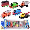 MIFKLMV 6 Pcs Treno Giocattolo, Macchinine in Lega per Bambini, Mini Treno Giocattolo, Set di Decorazioni per Torte, Modello di Treno Pull-Back Simulato, Set Regalo per Bambini per Ragazzi e Ragazze