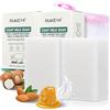 OUKEYA Sapone di Latte di Capra Biologico 2 × 115g, Naturale Saponetta al Latte di Capra Schiarente e Idratante, con Miele, Olio d'Oliva, Burro di Karité, per Corpo & Viso, con Rete Schiumogena