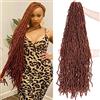 Alaleibaby Faux Locs 36 Pollici Uncinetto Capelli Nuovi Locs Morbidi 5 Confezioni/Lotto Locs Finti Ricci Ondulati Pre-Arricciati Locs Dea Estensioni Capelli In Fibra Sintetica
