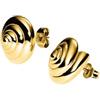 Purelei® Nautical - Orecchini piccoli a spirale in acciaio inox color oro, argento o oro rosa, con design intramontabile, 14,7 mm, 9,15 g, Normal, Acciaio inossidabile, Abalone
