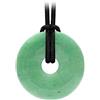 Kaltner Präsente Collana in pietra preziosa con ciondolo/avventurina verde/cinturino in pelle con ciondolo a ciambella/ciondolo in pietra preziosa di alta qualità con catena in pelle/diametro di 40