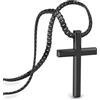 SERASAR Collana con Croce Nera Uomo Acciaio Inox 60cm Ciondolo Catena Cordolo Regalo Ragazzo Emo Gotico Portagioie Gioielli Comunione