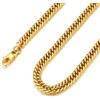 FindChic Collana Uomo Oro a Catena Cubana Miami in Acciaio Inossidabile Collana Uomo Acciaio Piatta 6mm Lunghezza 51cm Catena Maglia Stile Hip Hop Punk