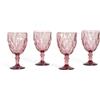 HOMLA LUNO Set di 4 bicchieri da vino color rosa, 340 ml, design decorativo, lavabili in lavastoviglie