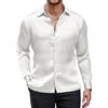 COOFANDY - Lussuosa Camicia da Uomo in Raso di Seta Lucido a Maniche Lunghe con Bottoni, Camicia per Matrimoni, Feste e Balli di fine Anno, Bianco, XX-Large