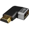 goobay Adattatore angolare 270° orizzontale/connettore angolare 8K @ 60Hz e 4K @ 120Hz HDMI maschio a HDMI femmina 48 Gbits prolunga adattatore/HDR, ARC, placcato oro, 72012