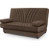 SHIITO | Divano Letto Modello Caribiano - Letto Clic-Clac con deposito | Choco - 190 x 100 x 100 cm | Massimo Relax e Comfort
