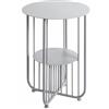 HAKU Tavolino rotondo in metallo grigio freddo - Dimensioni: A 49 x Ø 36 cm Stile: Moderno