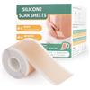 JAWELL 4cm x 300cm Cerotti Silicone Cicatrici, Traspirante, Impermeabile Silicone Scar Sheets per lo Sbiadimento Delle Cicatrici, Riutilizzabile e Riutilizzabile