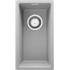 PRIMAGRAN Lavello da Cucina Grigio 26x47cm, Lavandino da Cucina a 1 vasca + Sifone Classico, Lavabo da Cucina Incasso al mobile 30cm - London Slim