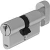 Yale Cilindro Europeo di sicurezza standard con pomolo per serratura YC054KD303003N1 Nichelato, 30/30mm, 3 Chiavi Verticali