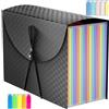 Lostwry Cartella Portadocumenti A4, 25 Tasche Porta Documenti Espandibili Organizer per Documenti A4 Porta Documenti Fisarmonica organizer per documenti per Faldoni Ufficio Scuola Casa, Nero