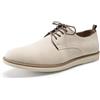 Allthemen Mocassino Basso Uomo Eleganti Scarpe Stringate Punta Tonda da Lavoro Oxford Casual da Barca Piatta Beige 43