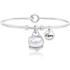 Maglione Gioielli Campanella Capri originale bracciale rigido Campanella di Capri Portafortuna in acciaio rodiato oro bianco con leggenda della Campanella di Capri regalo donna mamma