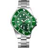 OIDEA Orologio da polso da uomo calendario: cinturino verde analogico al quarzo in acciaio inox con quadrante digitale uomini amico fratello padre, Bracciale