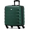 Flight Knight Set di 2 Valigie Rigide in ABS Leggere a 4 Ruote - Bagaglio a Mano Da Cabina Approvato per Compagnie Aeree Come BA E Dimensioni Massime per Easyjet Borsa Da Cabina Grande 56x45x25cm